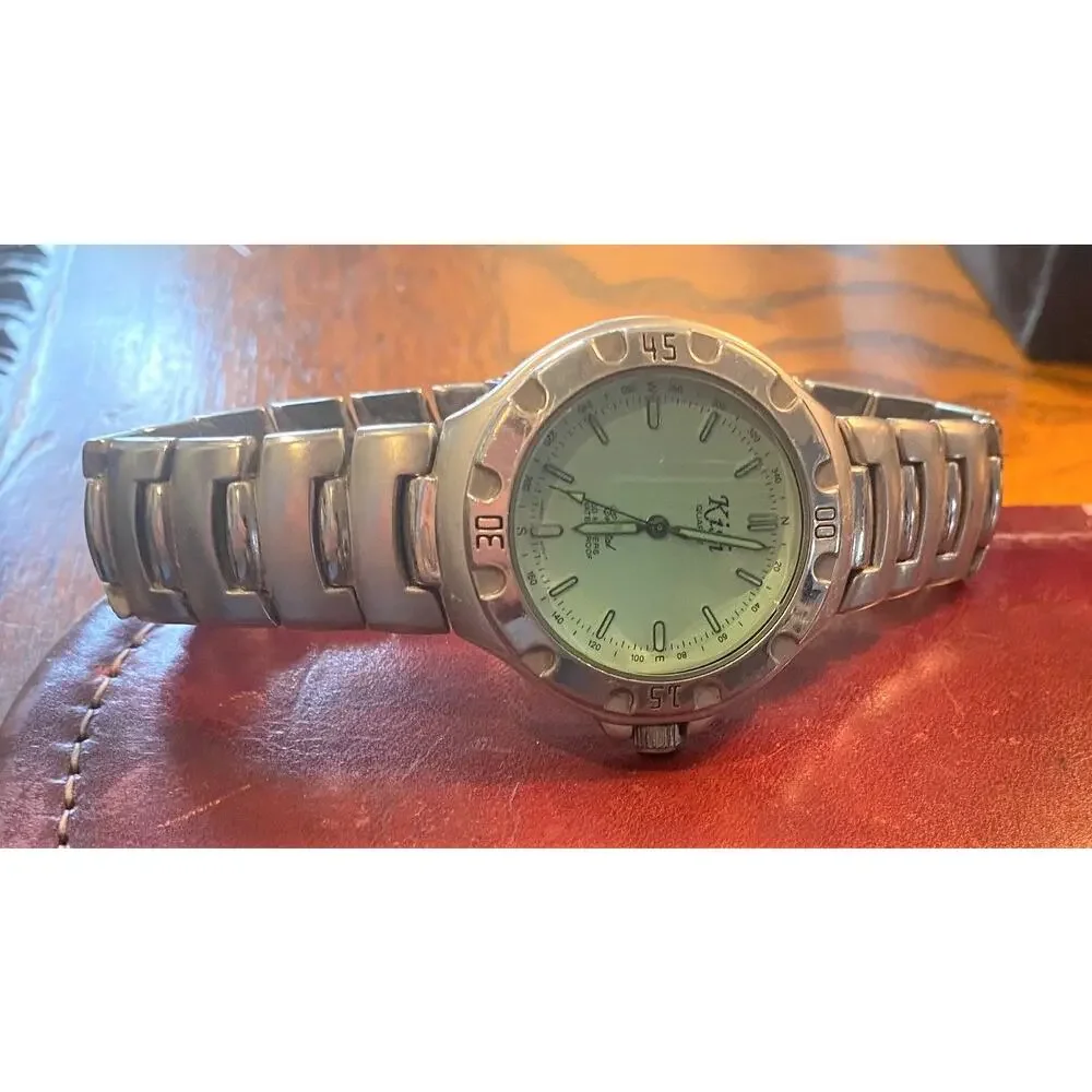 Men's 40mm Brushed Metal Kish Crystal Watch, RW 50M, KHF001